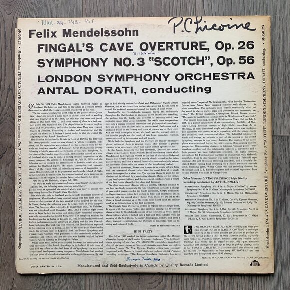 Mendelssohn Fingal’s Cave & Symphony No.3 Scotch Antal Dorati London Symphony - Picture 3 of 6